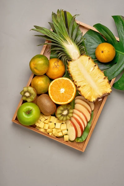 Alimentación Saludable Dieta Frutas Tropicales Frescas Varias — Foto de Stock
