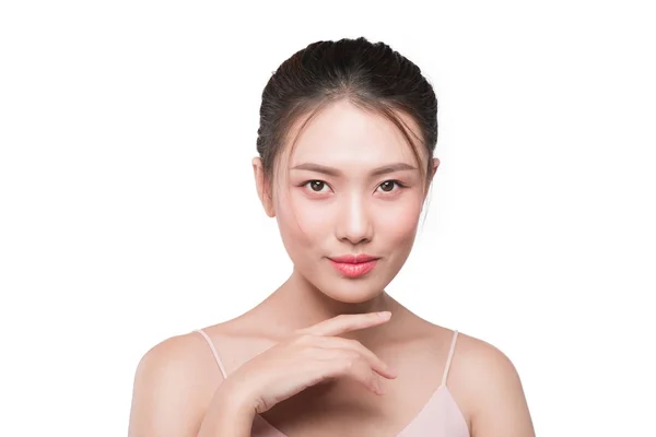 Belleza mujer asiática cara retrato con perfecta piel limpia fresca . —  Fotos de Stock