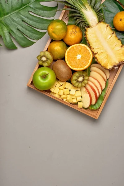 Alimentación Saludable Dieta Frutas Tropicales Frescas Varias — Foto de Stock