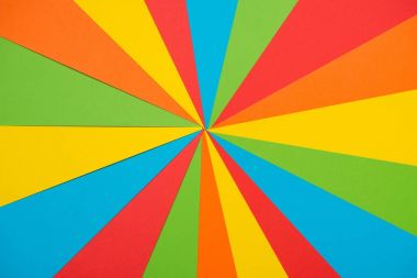 Renkli kare kağıt, minimal arka plan, üstten görünüm düz lay