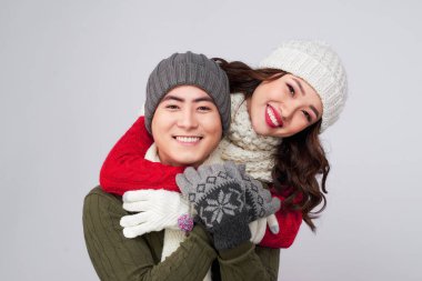 Mutlu çifte sarılma sıcak örme Giyim Eşyası 