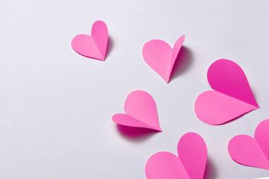 Beyaz Kağıt arka plan güzel pembe kağıt Kalpler