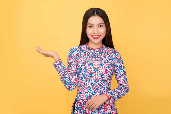 Vietnamese Woman Traditional Festival Costume Dai Tet Holiday Lunar New — Stock Photo, Image