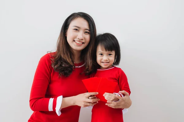 Mãe Filha Vietnamita Celebram Ano Novo Casa Tet Holiday — Fotografia de Stock