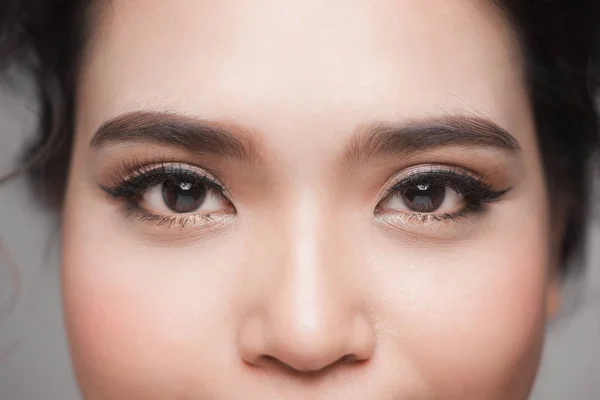 Closeup Shot Beautiful Asian Woman Eye Long Eyelashes — Stock Photo, Image