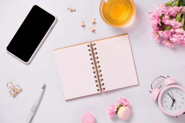 Espacio Trabajo Planificador Bodas Decoraciones Puesta Plana —  Fotos de Stock