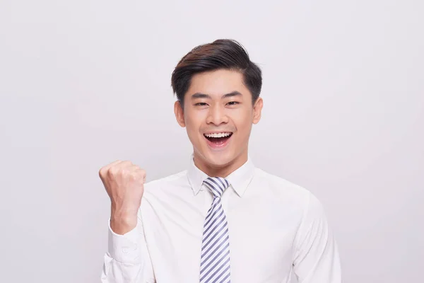 Πορτρέτο Του Happy Ενθουσιασμένος Νέος Επιχειρηματίας Ασίας — Φωτογραφία Αρχείου