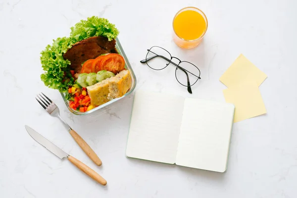 Essen Büro Gesundes Mittagessen Für Die Arbeit — Stockfoto