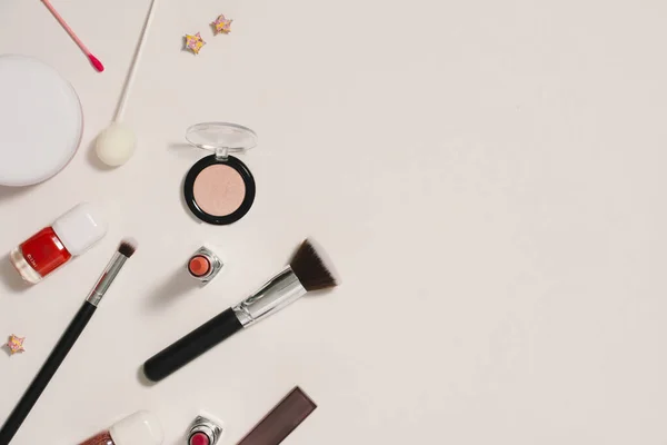 Equipo Accesorios Maquillaje Profesional Moda — Foto de Stock