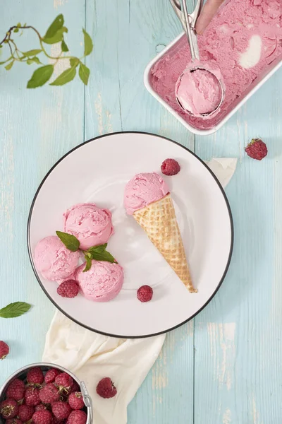 Delicious Ice Cream Cone Dish — Stock Photo, Image