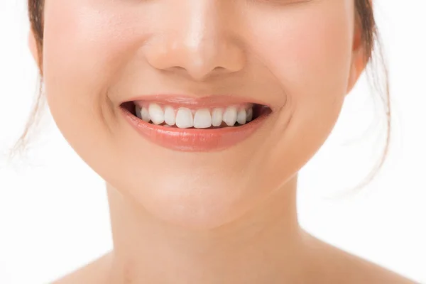 Schönes Lächeln Mit Gesunden Zähnen Nahaufnahme — Stockfoto