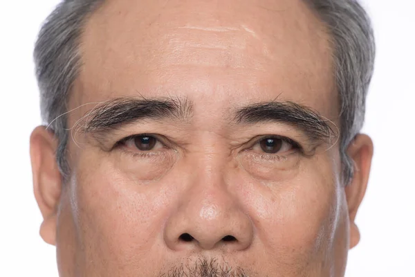 Ansikte Äldre Man Tittar Kameran — Stockfoto
