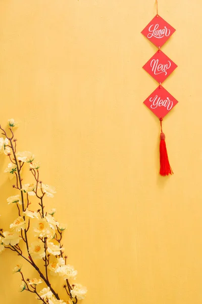 Chinese New Year decoration on a yellow gold background