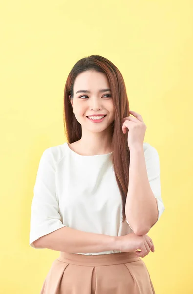 Retrato Hermosa Joven Asiática Mujer Felicidad Pie —  Fotos de Stock