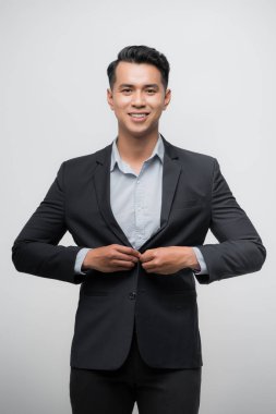 güvenli ve kolay iş adamı portre - beyaz bir arka plan üzerinde izole