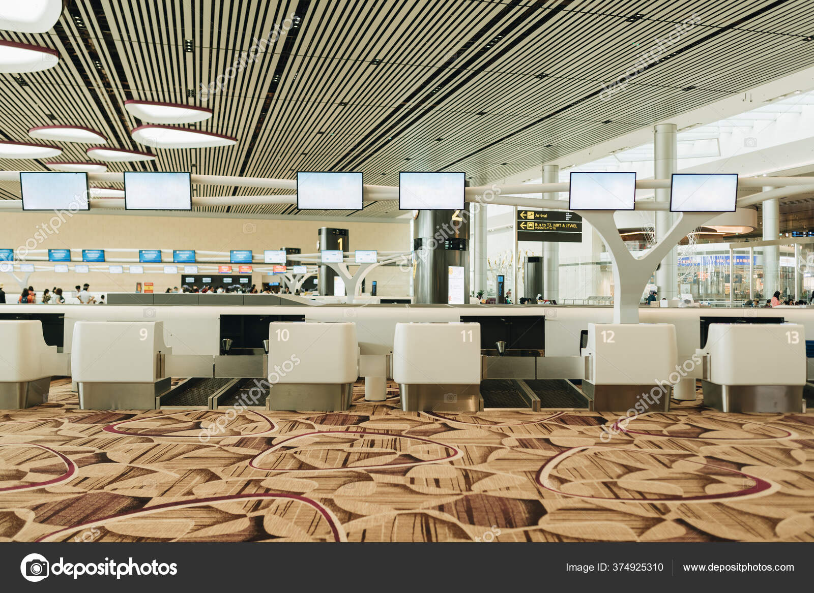 Check Desks Airport Terminal Stock Editorial Photo © makidotvn 374925310