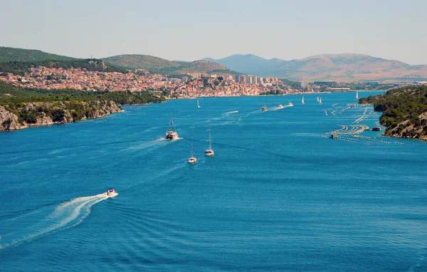 Sibenik şehir sahil şeridi Hırvatistan.