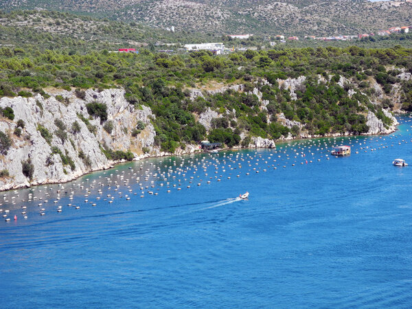 Oyster farm in Croatia.