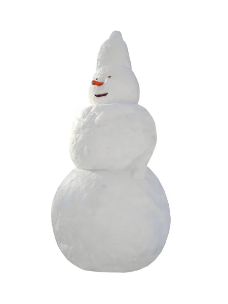 Boneco de neve no fundo branco . — Fotografia de Stock