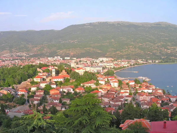 Panoráma města ohrid, Makedonie. — Stock fotografie