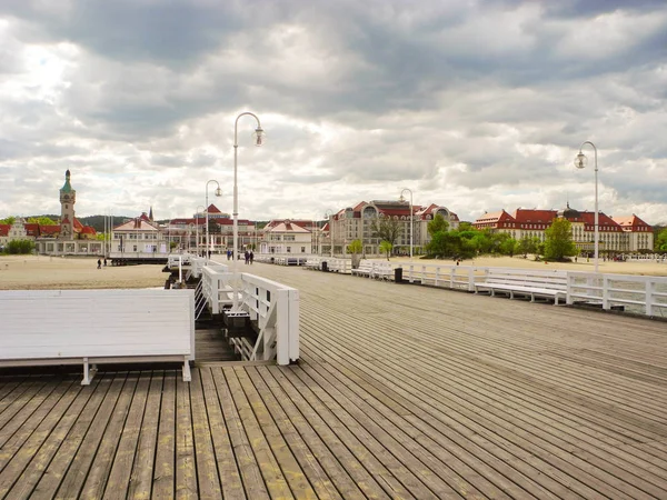 Sopot 'taki ahşap iskele.. — Stok fotoğraf