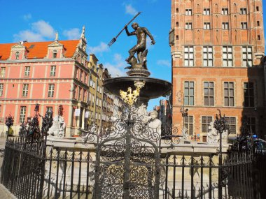 Gdansk 'taki neptün çeşmesi