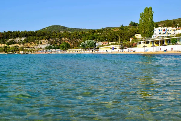 Kavala beach, Grecja. — Zdjęcie stockowe