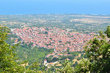 Cityscape Litochoro, Yunanistan.