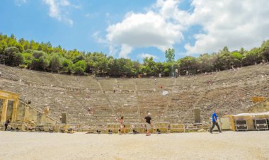 The amphitheater Epidaurus. clipart