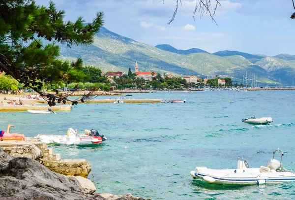 La spiaggia di Orebic, Croazia . — Foto Stock