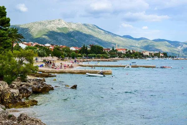 A praia de Orebic, Croácia . — Fotografia de Stock