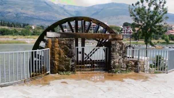 Water Wheel Trebinje Bosnia Herzegovina — Stock Video