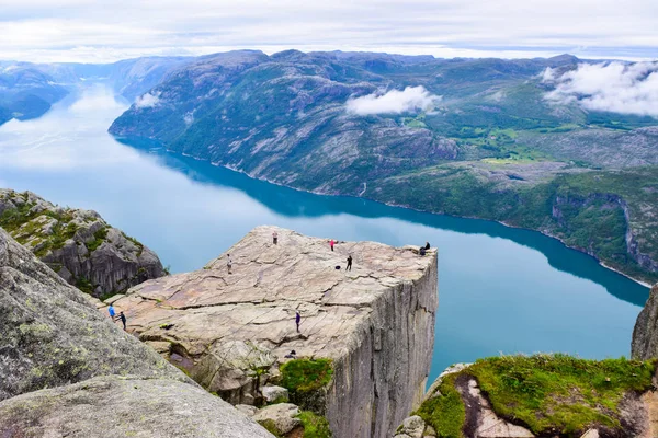 Prekestolen Eller Predikstolen Rock Och Lysefjord Landskap Norge — Stockfoto