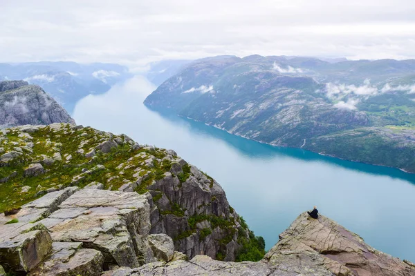 Krajobraz Lysefjord, Skała ambony. — Zdjęcie stockowe