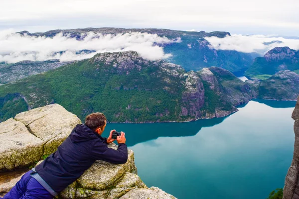 Krajobraz Lysefjord, Skała ambony. — Zdjęcie stockowe