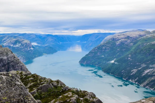 Krajobraz Lysefjord, Skała ambony. — Zdjęcie stockowe