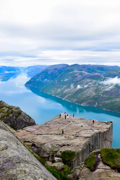 Prekestolen Lub Ampit Rock Lysefjord Krajobraz Norwegia — Zdjęcie stockowe