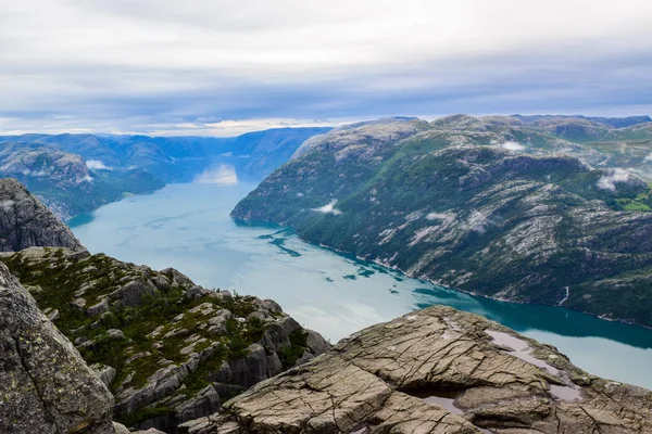 Krajobraz Lysefjord, Skała ambony. — Zdjęcie stockowe