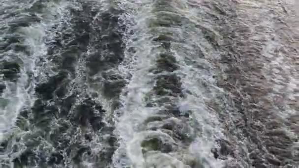 Beweging Van Water Het Spoor Het Water Van Het Schip — Stockvideo