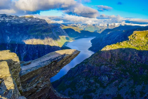 Landschap Van Beroemde Toltungs Zonder Mensen Noorwegen — Stockfoto