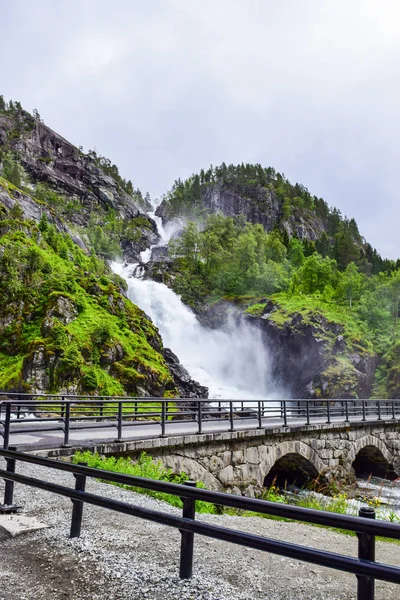 Langfossen Waterfall, Norway. — стокове фото