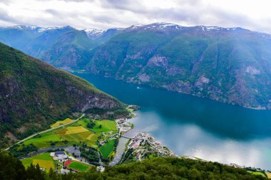 Norveç 'teki Aurlandsfjord manzarası.