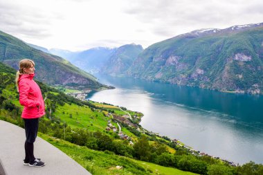 Norveç 'teki Aurlandsfjord manzarası.