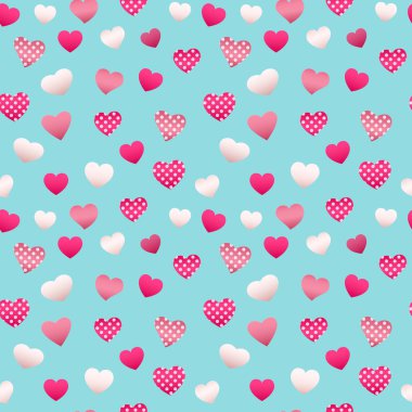 Mutlu Sevgililer günü kalpleri ile Seamless modeli. Vektör arka plan