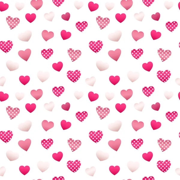 Happy Valentines Day Seamless Pattern with Hearts. Fond vectoriel — Image vectorielle