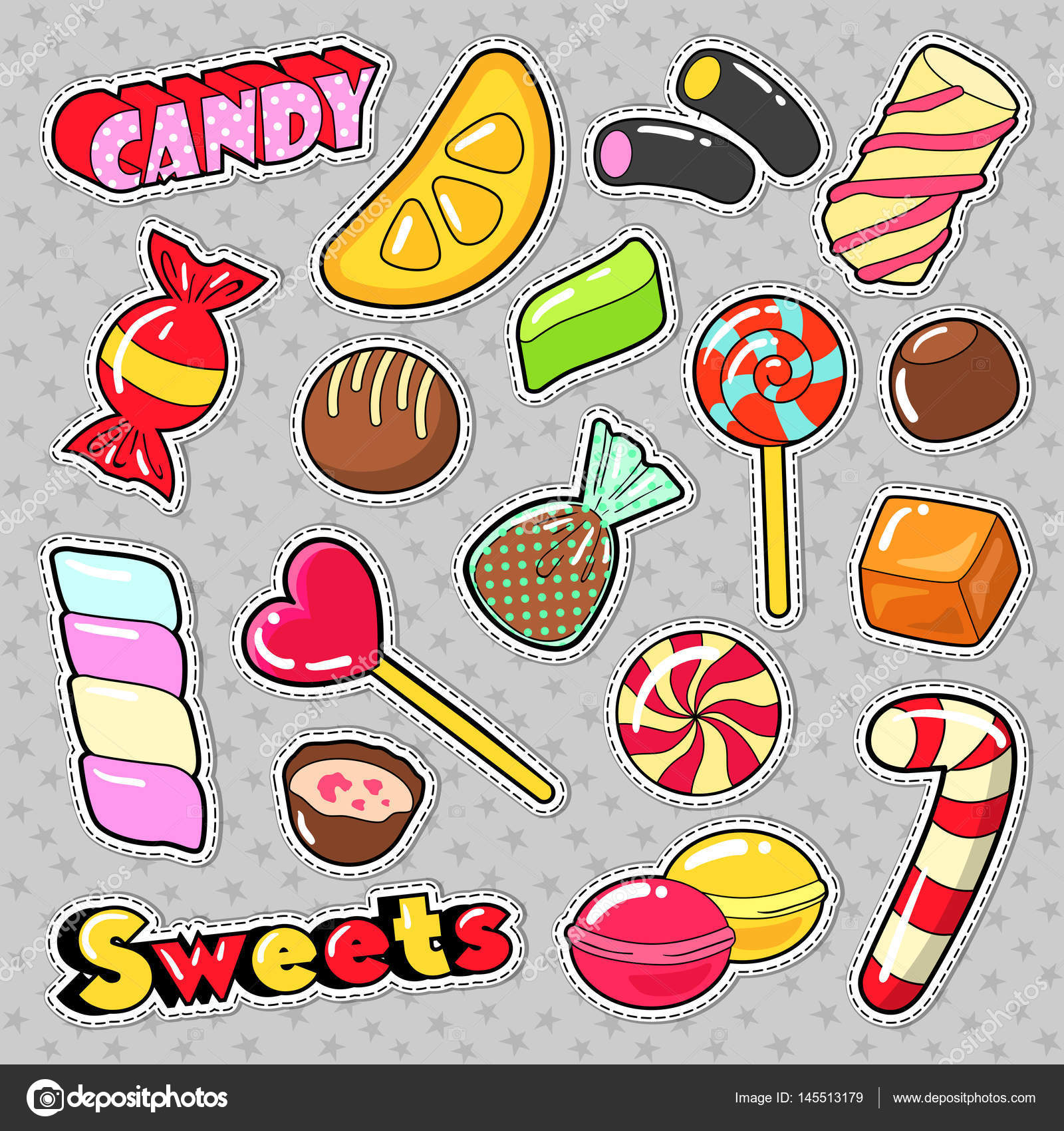 Cute Candy Sticker Illustrations