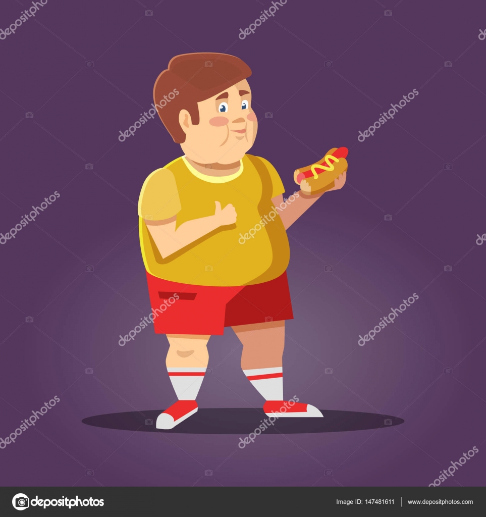 Fat boy cartoon Vector Art Stock Images | Depositphotos