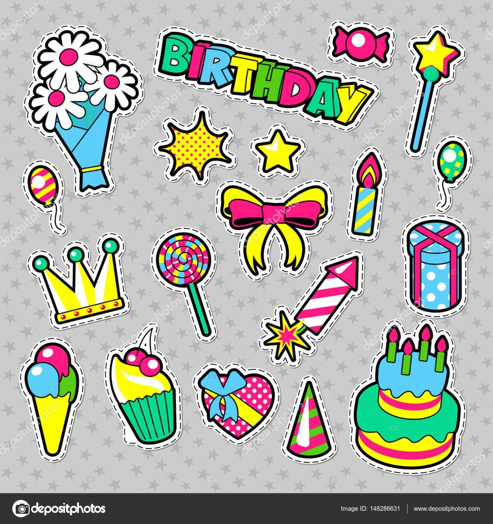 Birthday stickers Vectors & Illustrations for Free Download