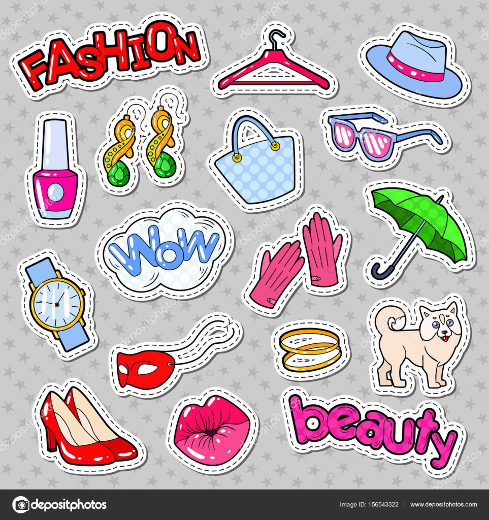 Woman Fashion Stickers, Badges and Patches Stock Vector by ©vectorlab  156543322