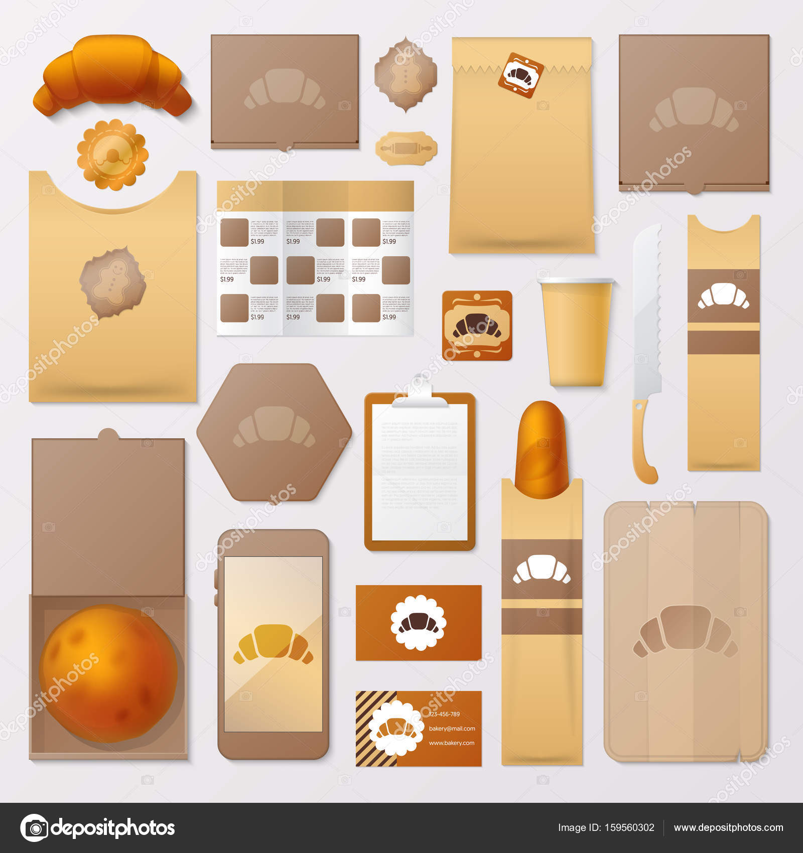 Download Bakery Shop Corporate Identity Template Set Bread And Sweet Food Stationary Mockup Personal Branding Vector Illustration Vector Image By C Vectorlab Vector Stock 159560302